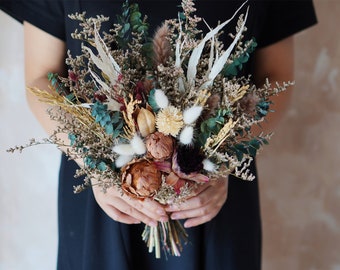 Rustic boho Wedding Bouquet,Dried natural Flowers Home Wedding Decor,bridal bridesmaids bouquets