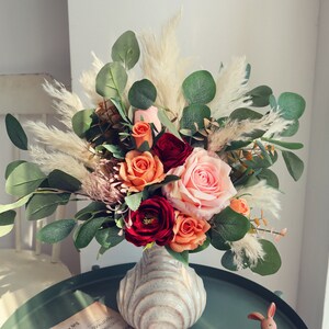 Rustic boho Wedding Bouquet,Artificial Faux Flowers Home Wedding Decor,bridal bridesmaids bouquets,Flowers Arrangement,Small Centerpiece