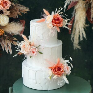 A Set Wedding Cake Topper, Floral Cake Decoration, Cake Topper Flowers, Pampass Cake Flowers, Rustic Wedding, Boho Wedding