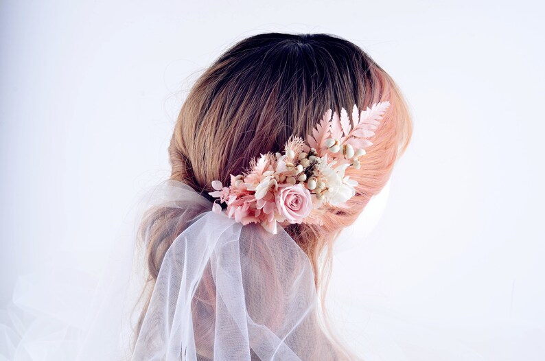 Preserved Natural Real Flower Hair Clip Pin Pink Hydrangea Etsy