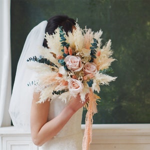 Classic Wedding  Bouquet, Pink silk flowers,Rustic Boho Flower Bouquet, Bridal bouquet, Wedding  bouquet ,Bridesmaid wedding flowers