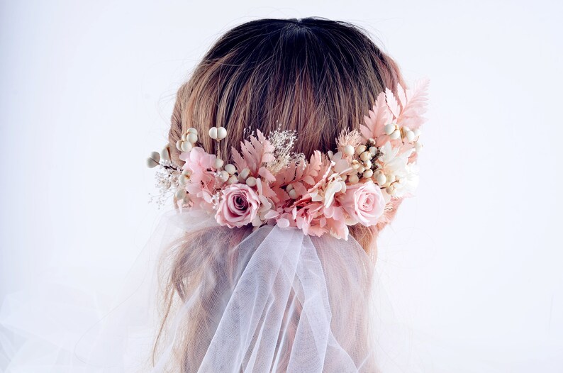 Preserved Natural Real Flower Hair Clip Pin Pink Hydrangea Etsy