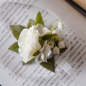 Bouquet de mariée en cascade de soie blanche de muguet, bouquet de mariée, fleurs de mariage, fleurs de mariage de demoiselle d'honneur, mariage bohème rustique image 9