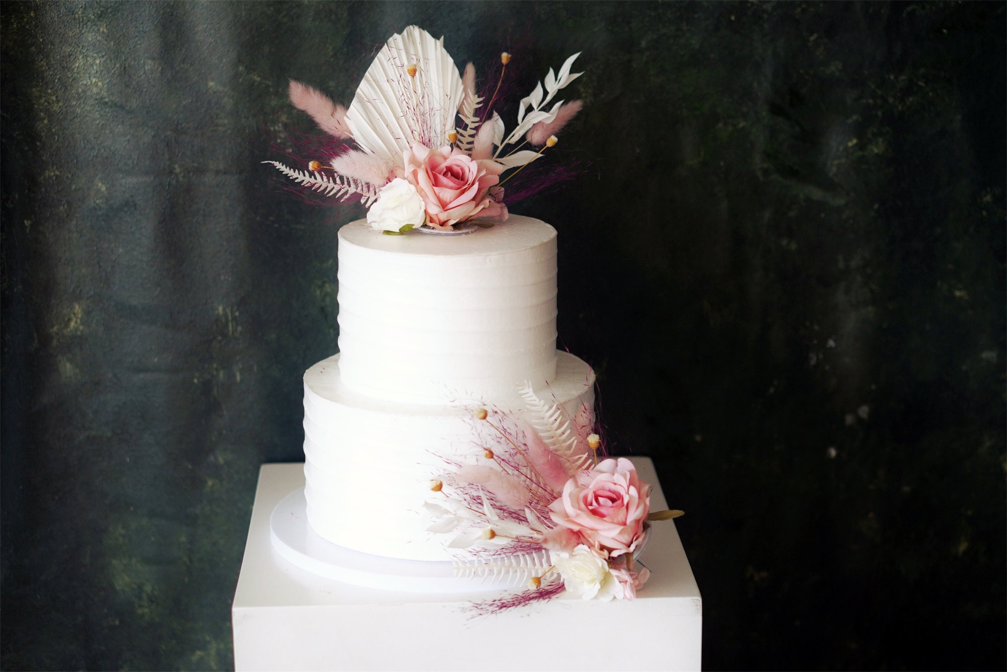 Decorazione Per Torta In Acrilico Specchiato "5291" | Rosa Specchio Su Un Lato | Topper Torta Nuziale Moderno | Fatto In Germania