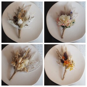 Dried flowers boutonniere ,Pampass boutonniere, groomsmen buttonhole, Holiday Wedding, floral brooch,groom guest