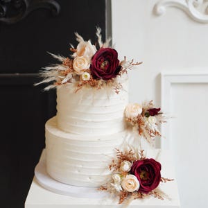 A Set Wedding Cake Topper, Floral Cake Decoration, Cake Topper Flowers, Pampass Cake Flowers, Rustic Wedding, Boho Wedding