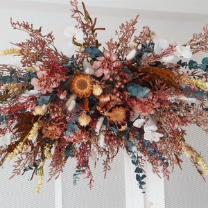 Handmade Dried Flower Arch Swag: Wedding Centerpiece (70cm x 40cm)