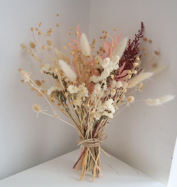 Bouquet di fiori secchi, bouquet essiccato naturale, composizione
