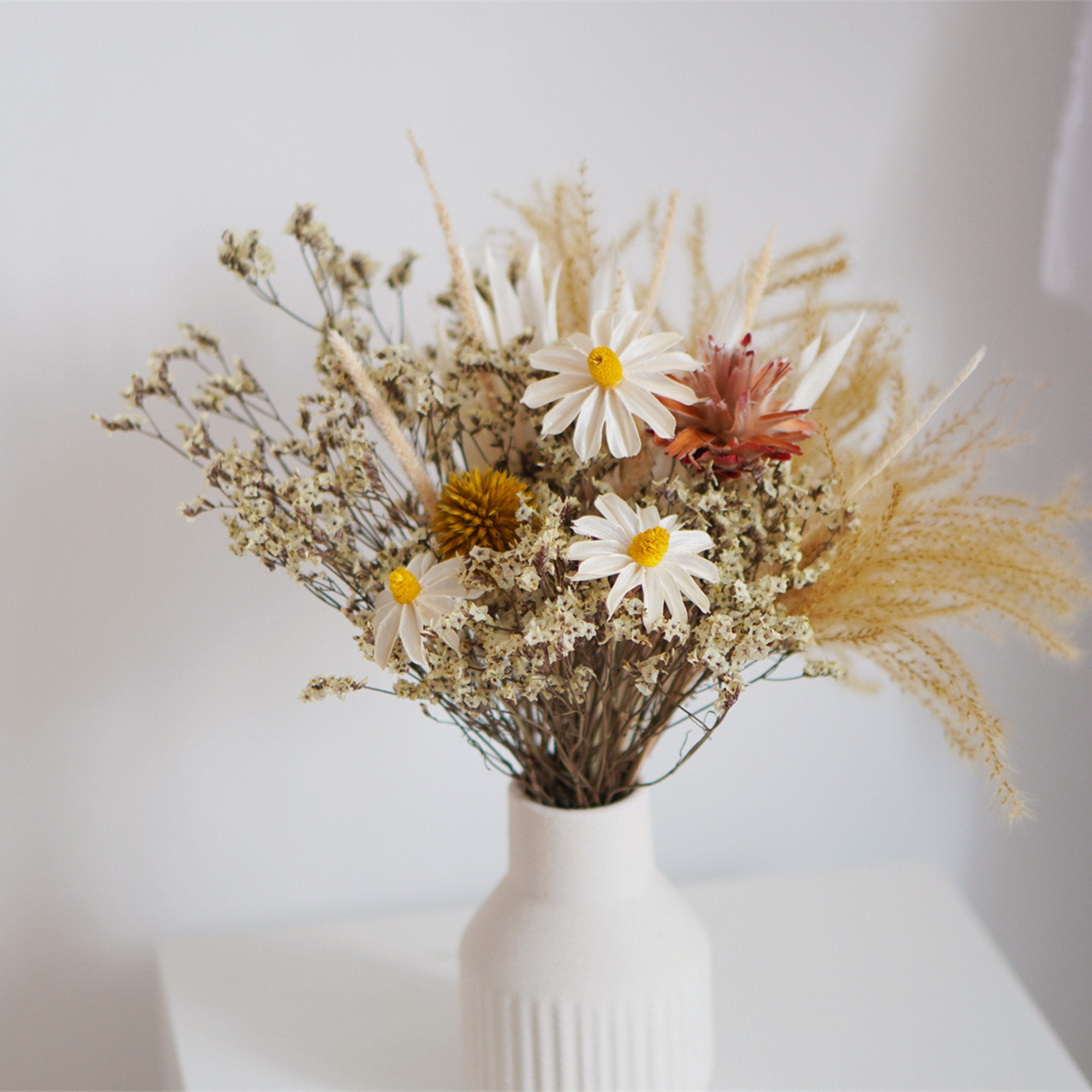 Natural Dry Flowers Brazilian Small Star Daisy Decor, Dried