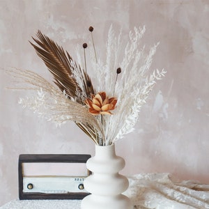 Dry Lotus, White Pampas, Dried flower Bouquet, Natural Home Decor,  Flower Arrangement,Small Centerpiece