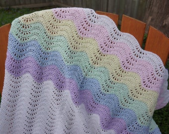 PATTERN ONLY Crochet baby blanket pattern, crochet ripple wave chevron pattern, crochet any size blanket pattern, crochet ripple afghan