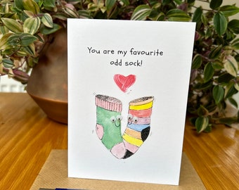 Odd socks card, Funny occasions and greetings cards for anyone at any time.