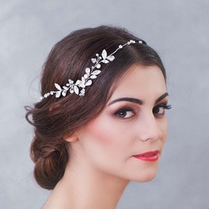 LORETTA / Tralce per capelli da sposa in cristallo, copricapo da sposa, accessorio per capelli da sposa, tralcio per capelli da sposa in cristalli, ornamento da sposa, corona da sposa immagine 1