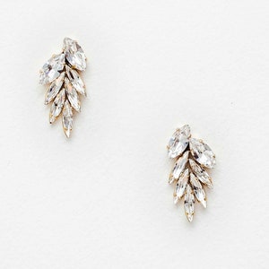 NESS | Crystal stud earrings, Cluster Rhinestone Bridal Drop Earrings, Wedding Jewelry, Bride Crystals Jewelry, Bridal accessories