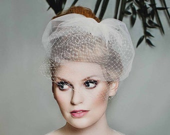 ZIV | Veil, Bridal Headpiece, Wedding Hair Accessory, Bridal Adornment, French veil, Hair jewelry, Ziv, Two-layer veil