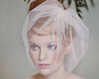 DOT | Bridal Veil, Wedding Veil, Wedding Hair accessory, Bridal Headpiece, Crystal veil, Hair Jewelry, Veil With Small Crystals