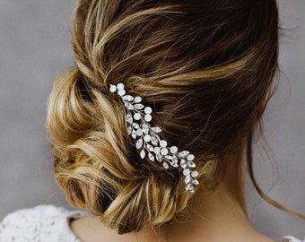LORA | Crystal bridal hair comb, Wedding Hair accessory, Rhinestone twigs comb, Bridal Hair Accessory, Bridal Headpiece, Crystal hair comb