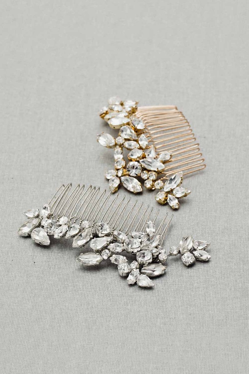 NEELY Crystal bridal hair comb, Bridal Hair Comb, Crystal Comb, Bridal Hair Accessory, Bridal Headpiece, Wedding Hair accessory, Crystals image 1