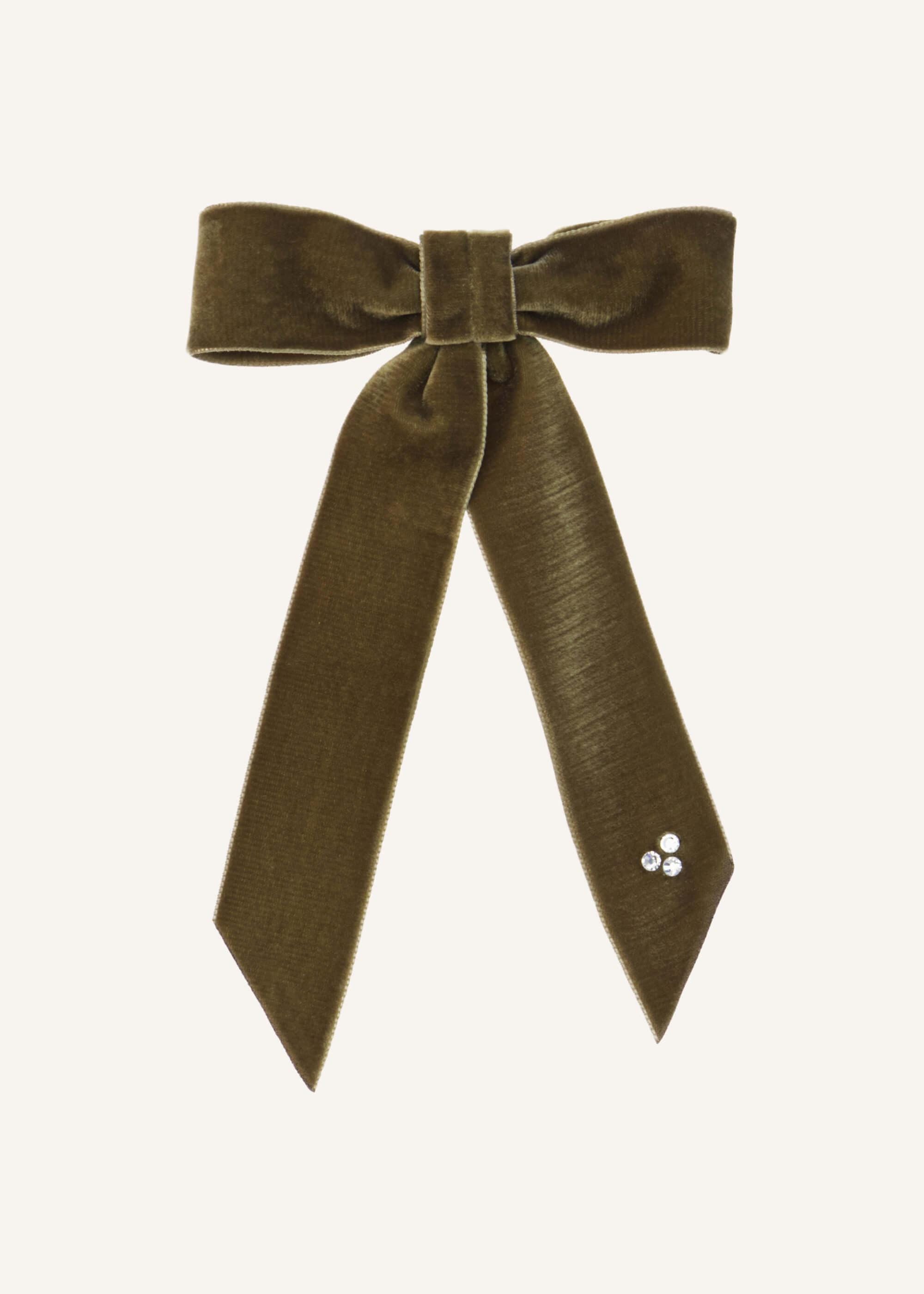 Broche Nœud Marron Et Dorée Avec Strass - 2,6 Pouces - Neuf Sans Boîte