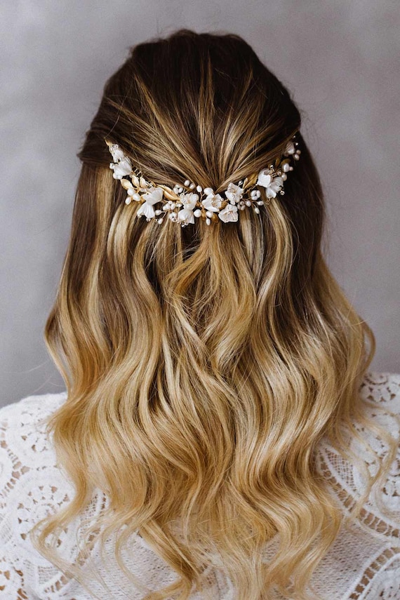 Flower Hair Vine Wedding Bridal Hair Accessories Gold Leaf  display picture 1