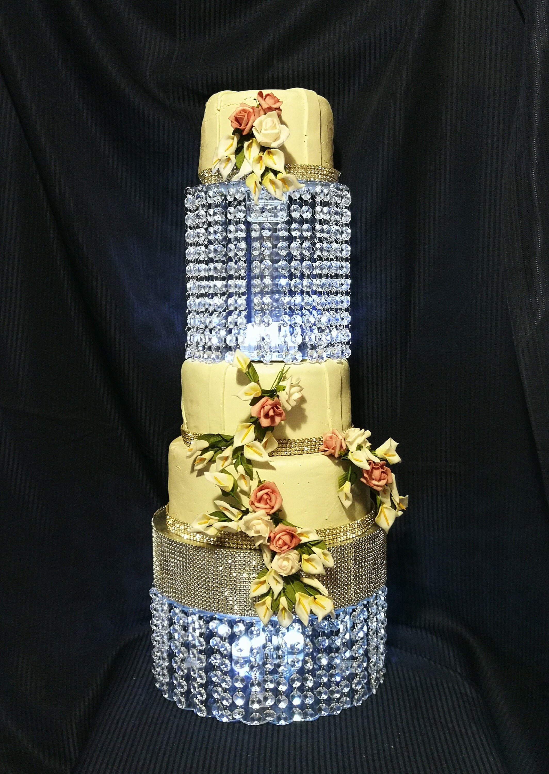 Set Of 2 Empire Style Acrylic Cake Stand With Led Lights Etsy