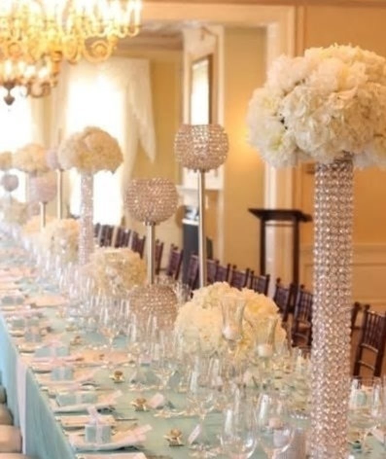 31 5 High Gold Crystal Glass Vase Centerpiece Set Of 1 Etsy