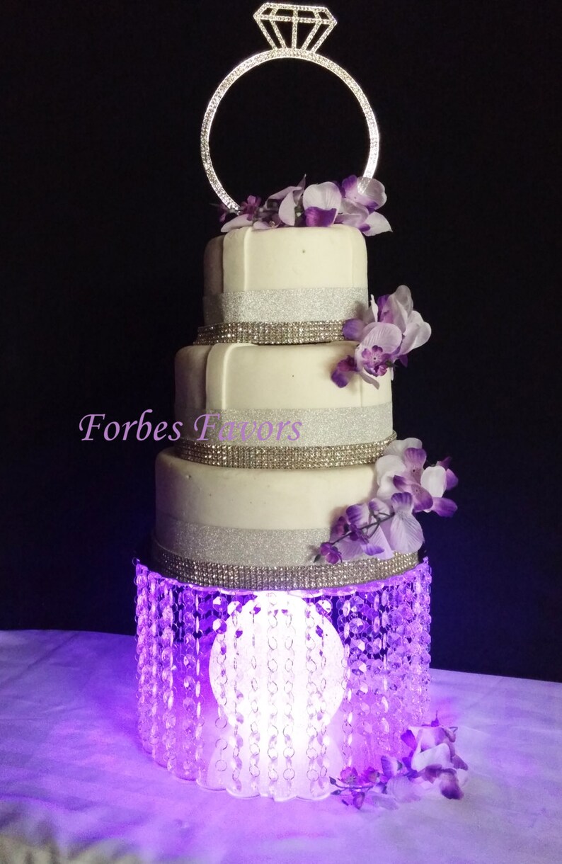 Acrylic Cake Stand With Center Orb With Led Lights Etsy