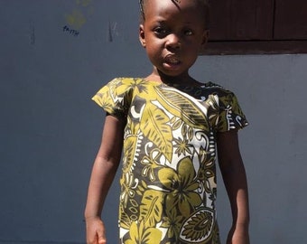 Girls Dress: Cap Sleeve Handmade African Ankara