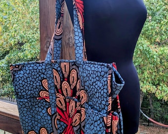 Travel Bag: Quilted Single Fabric Ankara