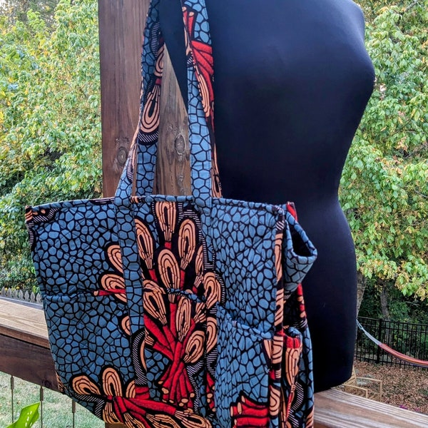 Travel Bag: Quilted Single Fabric Ankara