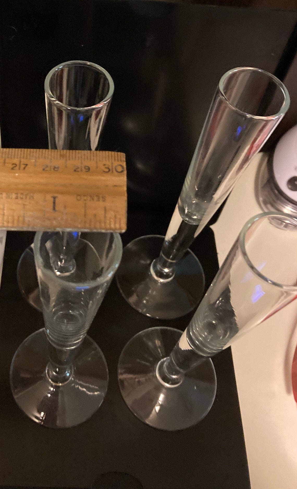 Set of 4 clear 1 oz. liqueur glasses small flutes Etsy