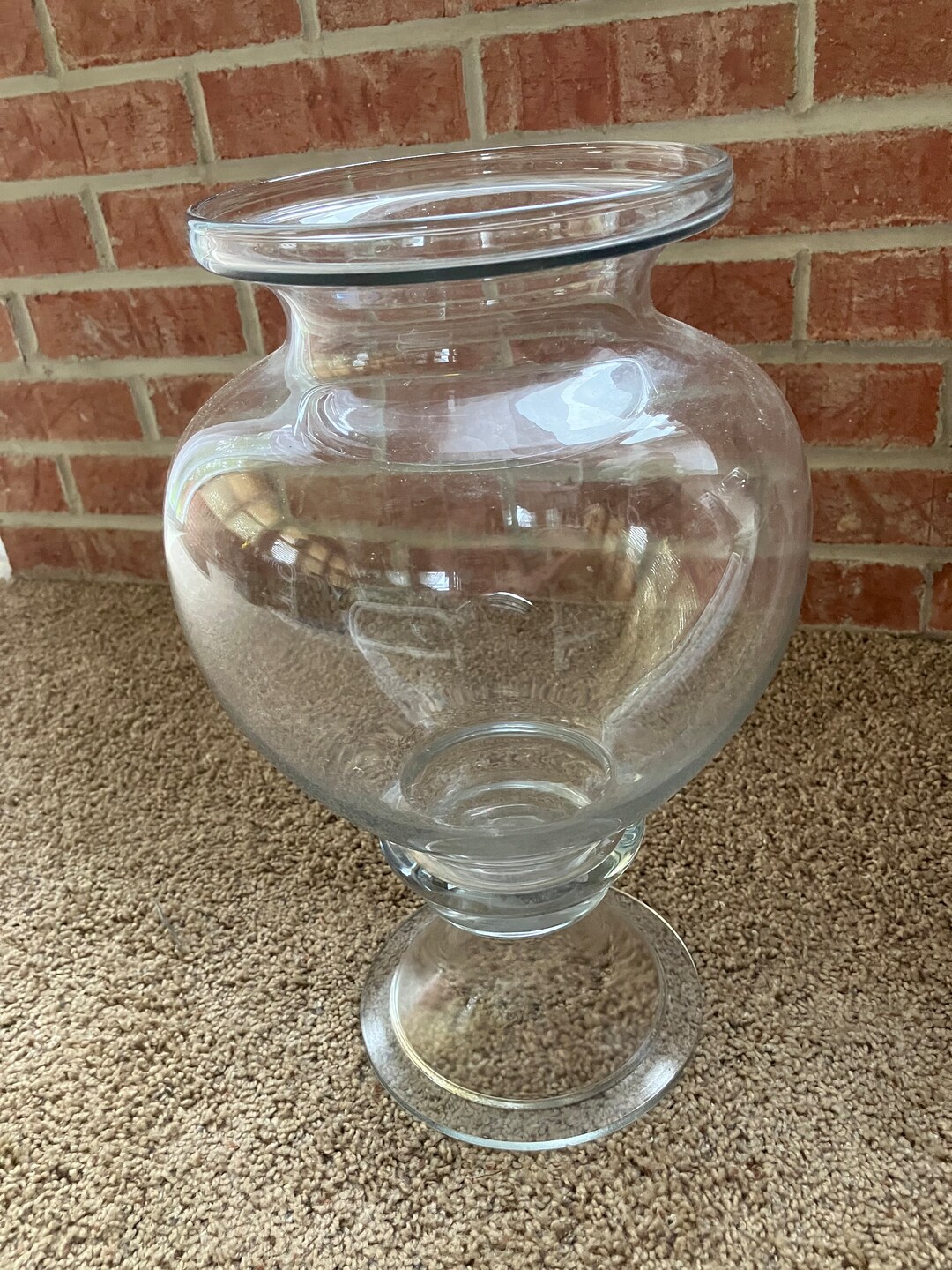 Large 15 Tall Clear Glass Urn Etsy