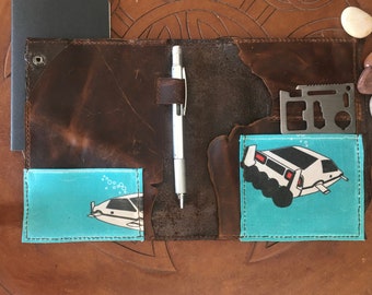 007 James Bond - Secret Pockets - 007 Gifts - Repurposed Leather - Mixed Media Journal Pocket - James Bond Car - 007 Gifts For Girls