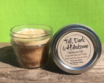 Coffee Candle - Aromatherapy Soy Candle - Essential Oils Soy Candle - Handmade Soy Wax Candle - Tall, Dark and Handsome