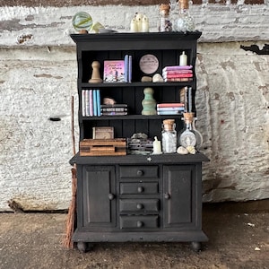 Handmade Miniature Witch Altar Cabinet – Gothic Apothecary Decor