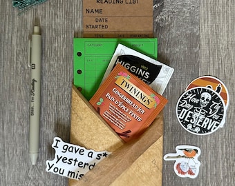 Witchy Reading Ritual Bundle • Book Lover Gift Set • Cozy Self-Care Kit • Tea, Stickers & Surprise Tarot Card