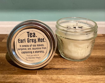 Star Trek Candle - Earl Grey Candle - Aromatherapy Soy Candle - Essential Oils Soy Candle - Handmade Soy Wax Candle - All Natural Soy Candle