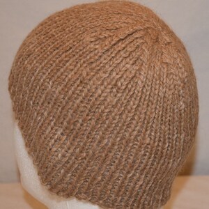 Alpaca tan beanie Slouch Alpaca Beanie – USA-made alpaca beanie hat – Fluff Alpaca main image 4