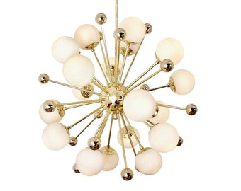 Spectaculaire Mid Century Sputnik kroonluchter plafondlamp COSMOS, moderne koperen kroonluchter plafondlamp eetkamer hal