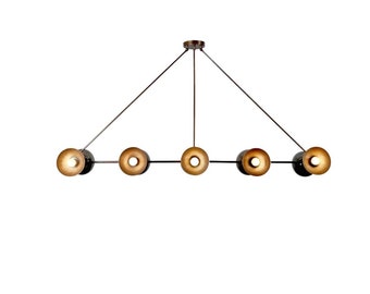 10 light Modern Industrial Handcrafted Brass Pendant Light , Large Statement BOLIVAR Suspension Ceiling Light , Contemporary Chandelier
