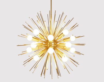 Atemberaubende Statement Mid Century Sputnik Kronleuchter, große Starburst Deckenlampe Licht Esszimmer Eingang Flur Schlafzimmer 20 Licht