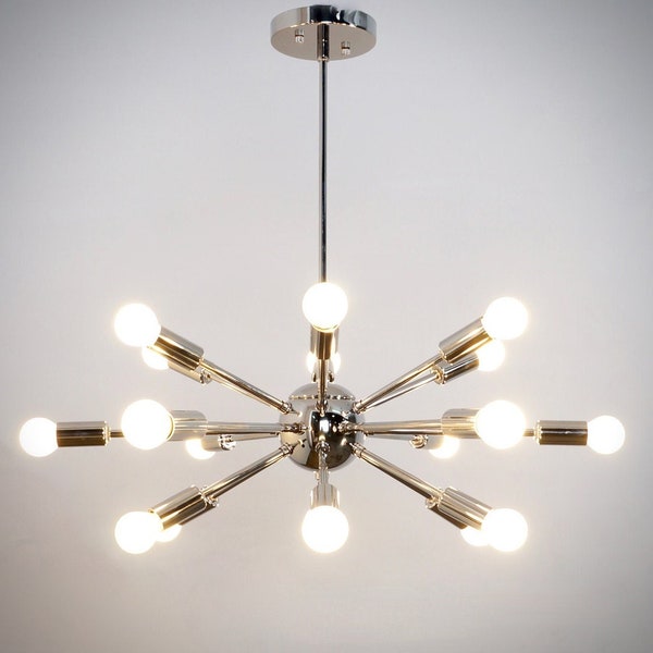 Mid Century CELESTE Sputnik Chandelier 18 light , Handmade Modern Chandelier Ceiling Light Lamp  Bedroom Dining Lighting Inscapes Design