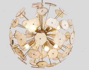 Mid Century Agate Sputnik Chandelier , Modern STELLAR Agate Starburst Chandelier