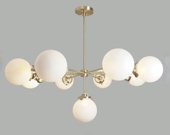 Gorgeous Mid Century Sputnik Chandelier Light Lamp , Large Modern HELIO Handmade Ceiling Pendant Light Lamp Dining Hallway Kitchen 9 Light