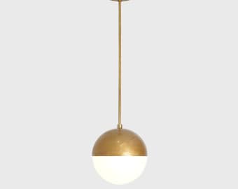Modern Ceiling Pendant Light ,  Modern Bolle Glass Ceiling Lamp , Brass Handmade Ceiling Light ,  Glass Globe Pendant Light