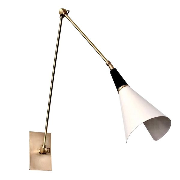 Messing-Wandlampe, handgefertigte Vintage inspirierte SCICCOSO-Messing-Wandlampe, handgefertigtes Wandlampen-Licht