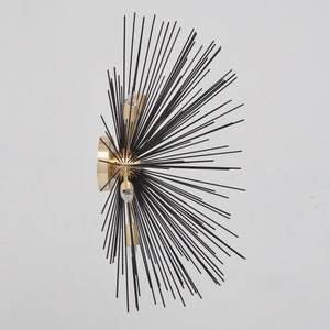 Mid Century Modern ,  Urchin Wall Sconce ,  Brass Wall Light , Brass Wall Lamp , 3 bulb light
