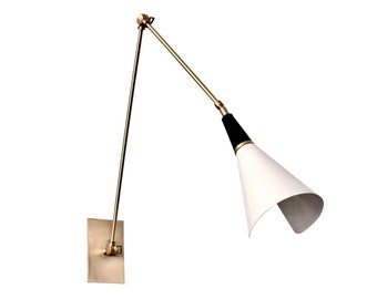 Messing wandlamp, handgemaakte vintage geïnspireerde SCICCOSO messing wandlamp, handgemaakte wandlamp licht