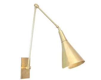 Lampada da parete in ottone grezzo, lampada da parete SCICCOSO in ottone fatta a mano ispirata al vintage, lampada da parete realizzata a mano oro chiaro InscapesDesign