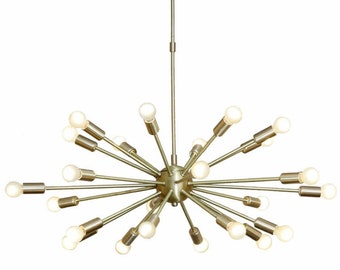 Mid Century Handmade Brass NEBULA Sputnik Chandelier 24 light , Mid Century Ceiling Pendant Light Lamp 32inch